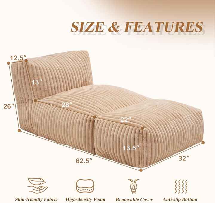 High Density Foam Convertible Lounger Sofa Chair