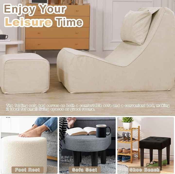 High Density Memory Foam Bean Bag Sofa with Neck Pillow