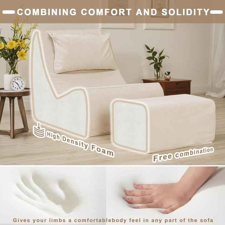 High Density Memory Foam Bean Bag Sofa with Neck Pillow