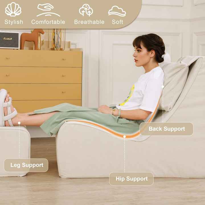 High Density Memory Foam Bean Bag Sofa with Neck Pillow