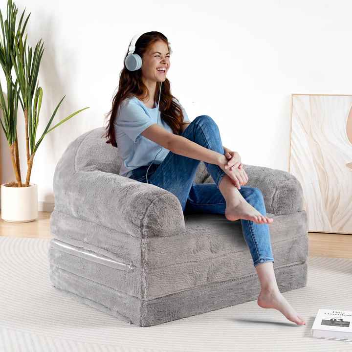 Vacuum Compressed Folding Beanbag Chair