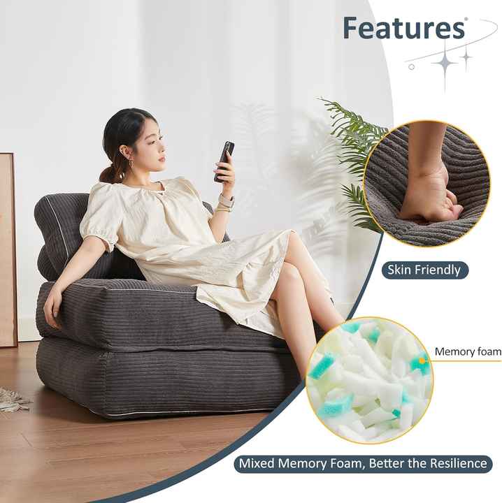 Modern Foldable Futon Sofa Couch Bed