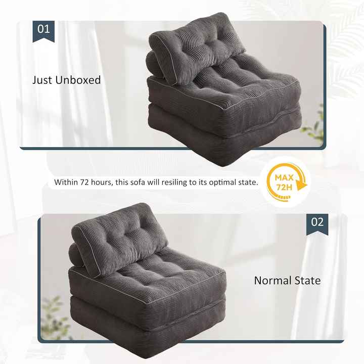 Modern Foldable Futon Sofa Couch Bed