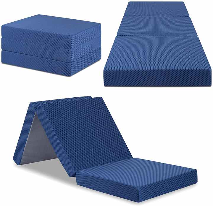 Portable Tri Folding Memory Foam Mattress