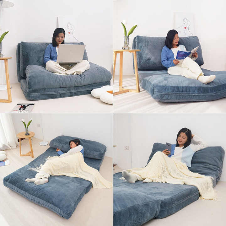 Folding Matress Sofa With Removable Washable Cover & Shredded Foam Filling