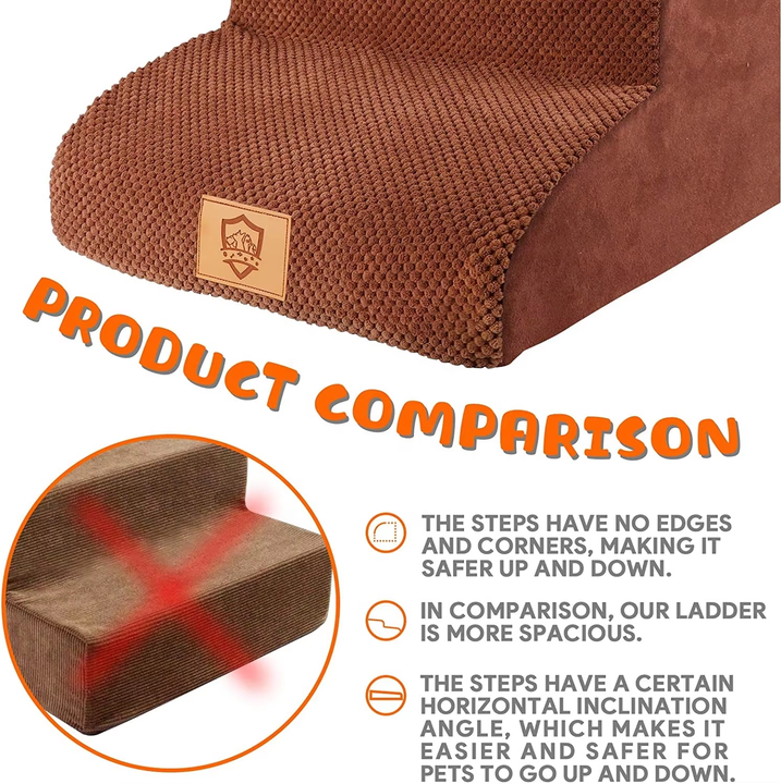 Pet Stair Removable and High Elastic Sponge Cat Stairs 2 Steps Dog Stairs for High Beds and Couch