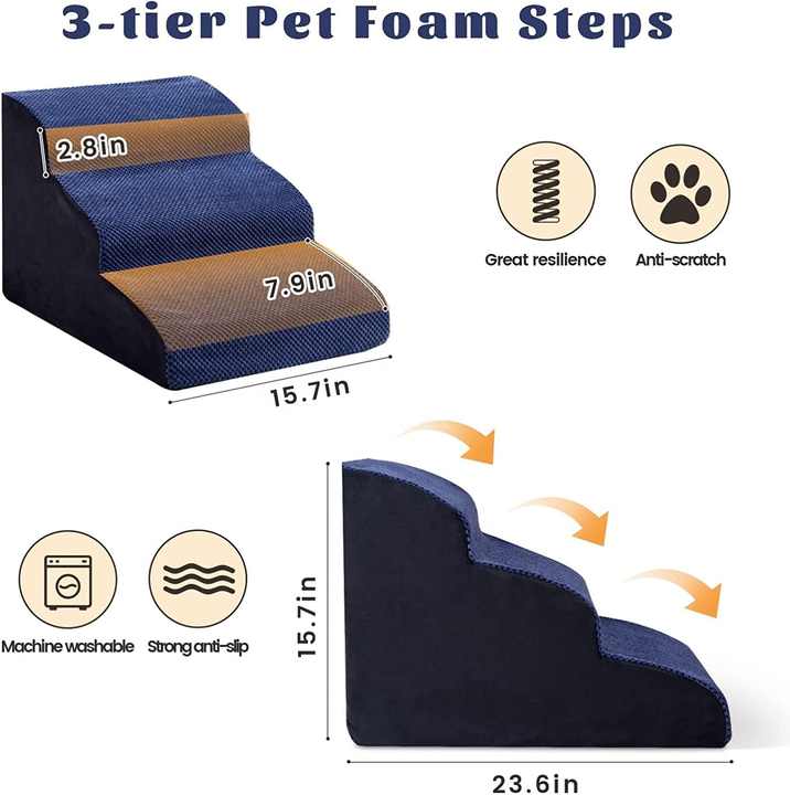 3 Layers Compress Foam Dog Ramp Pet Stairs