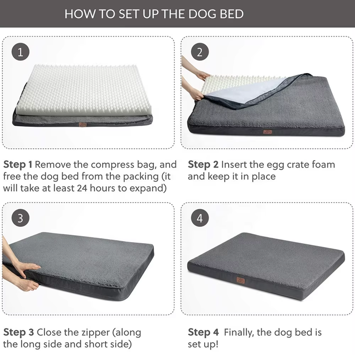 Custom High Density Memory Foam Pet Bed Washable Detachable Dog Bed for Large Medium Small Dogs Mats