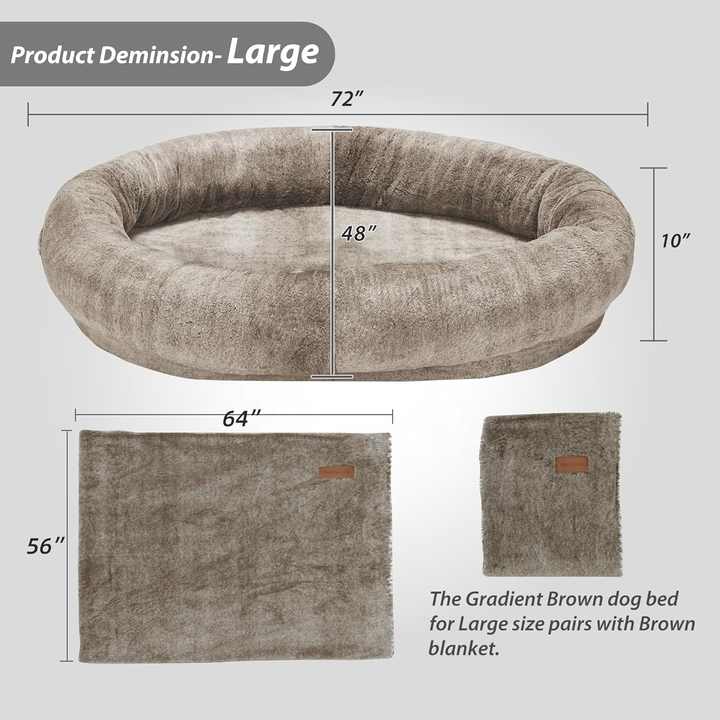 Washable Fur Cover Giant Beanbag Bed Human-Sized Large Human Dog Bed for Adults&Pet