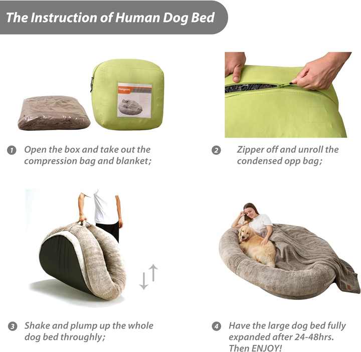 Washable Fur Cover Giant Beanbag Bed Human-Sized Large Human Dog Bed for Adults&Pet