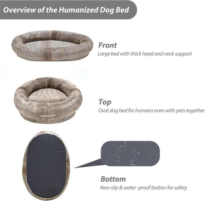 Washable Fur Cover Giant Beanbag Bed Human-Sized Large Human Dog Bed for Adults&Pet