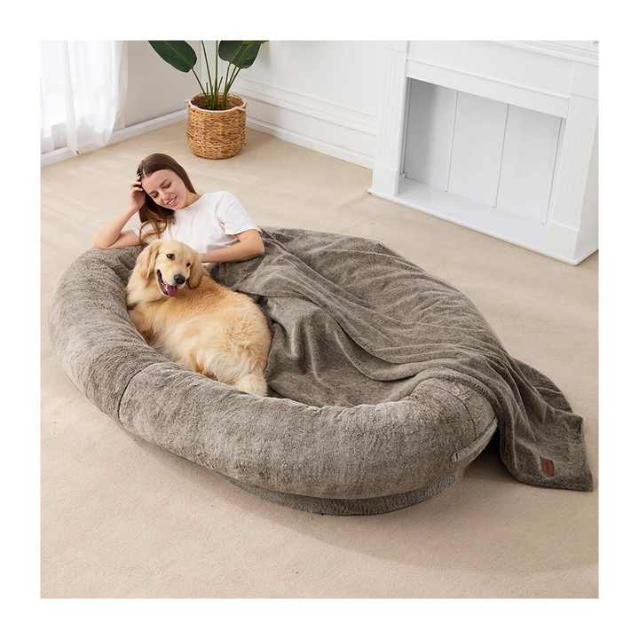 Washable Fur Cover Giant Beanbag Bed Human-Sized Large Human Dog Bed for Adults&Pet