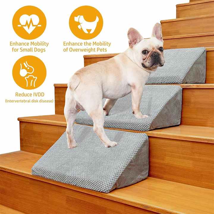 Low Angled Pet Ramps Anti-slip Strip Dog Stairs Ramp Step Foam Dog Stairs for Small Injured Dogs and Older Cats