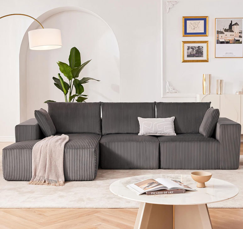 108" Vacuum Compression Sofa Set for Living Room
