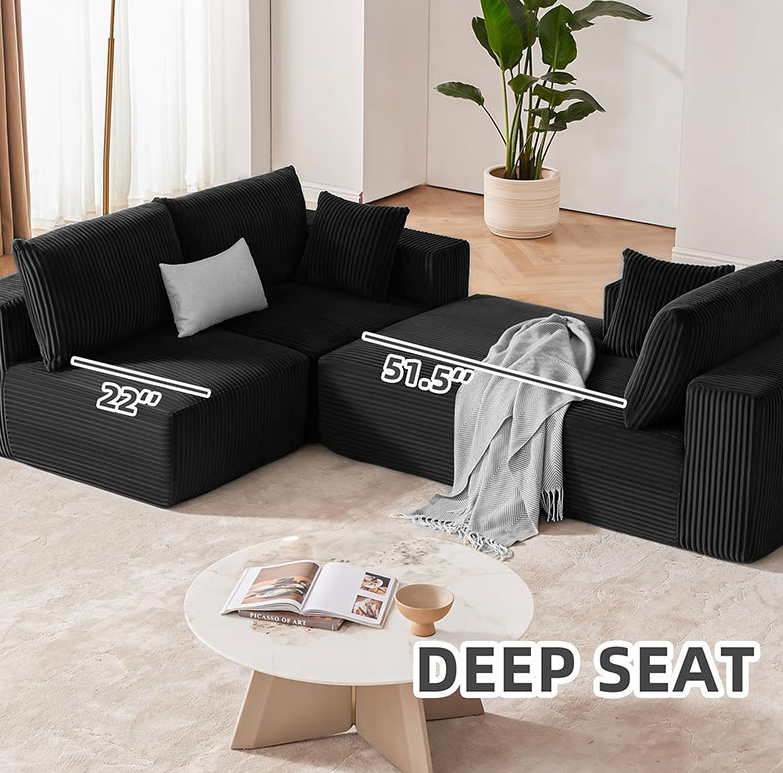 108" Vacuum Compression Sofa Set for Living Room