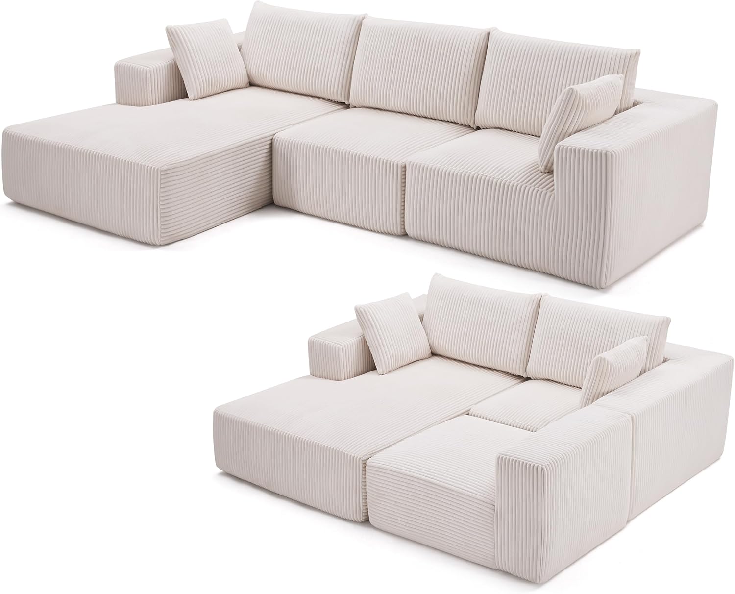108" Vacuum Compression Sofa Set for Living Room