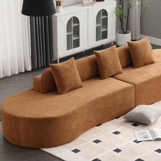 Curved Sectional Sofa Couch For Living Room Apartment Bedroom