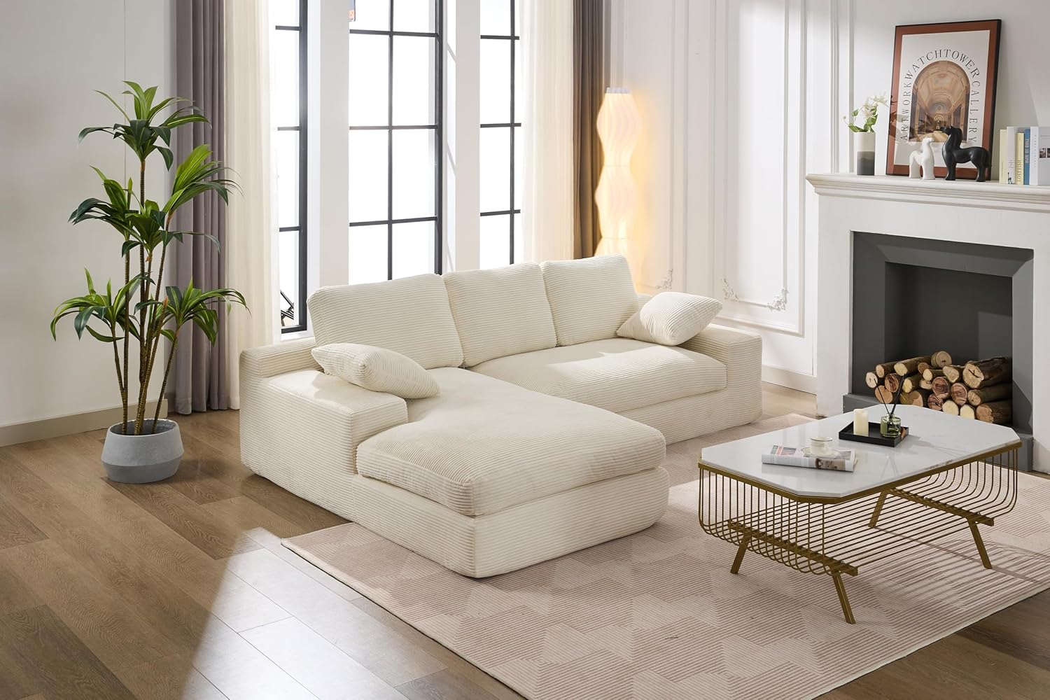 98" Living Room L Shape Modular Combination Sofa