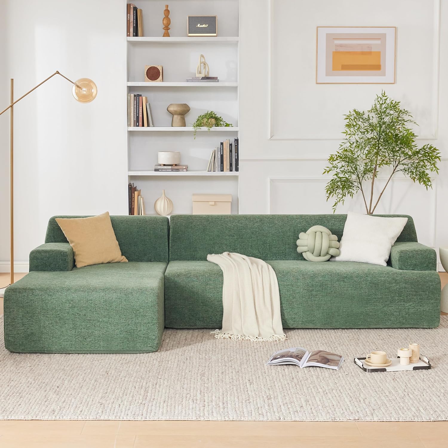 107" Living Room Corner L Shaped Sectional Sofa Couch