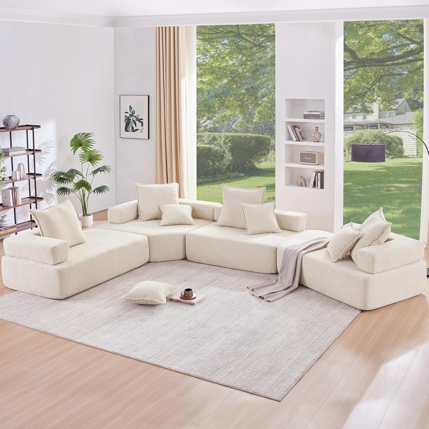 Oversized L Shape Modular Compressed Sofa Set