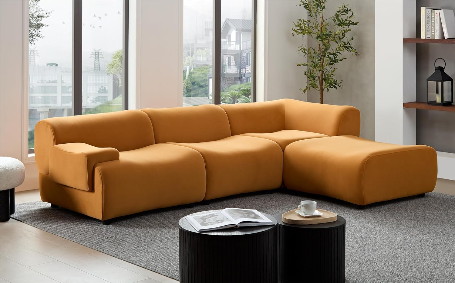 2025 Modern Lamb Fleece Compression Sofa Set