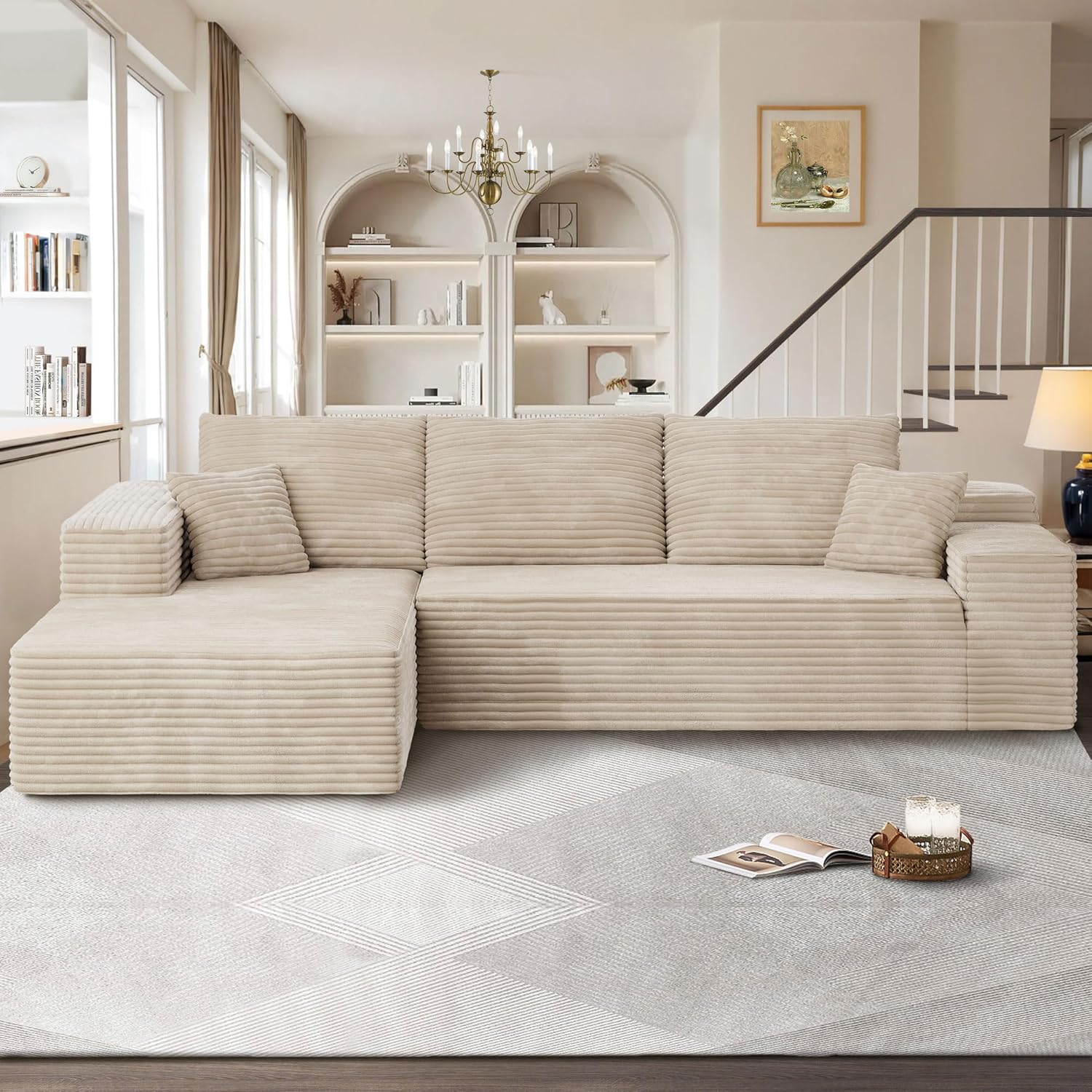 106" L-Shape Modular Combination Sofa Set