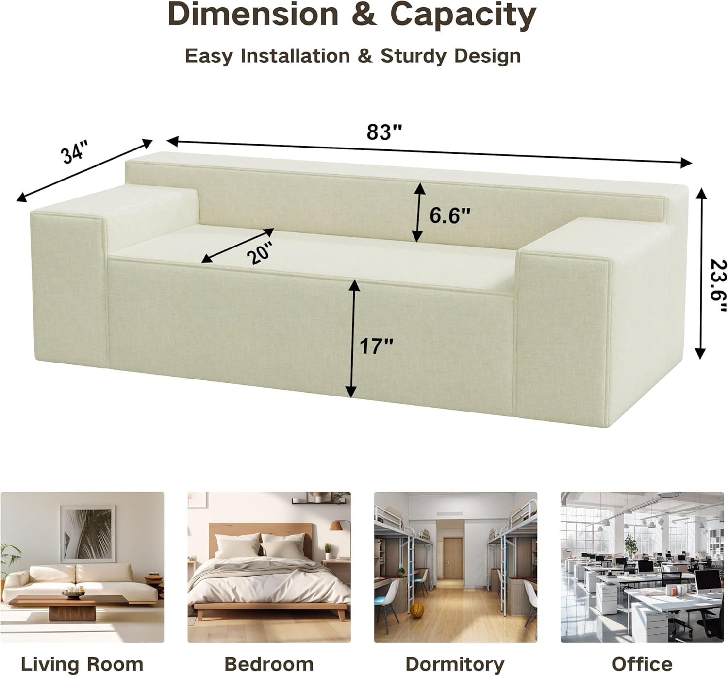 Modern Corner Modular Sectional Compressed Sofa