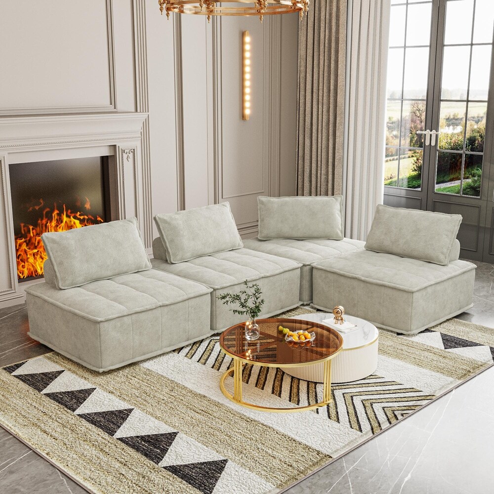 Free Combination Modular Chenille Upholstered Module Sofa