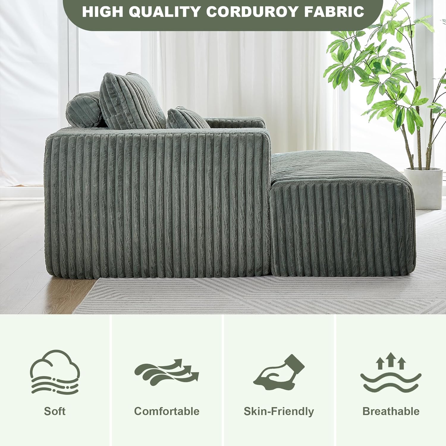 Compressed Chaise Longue Chair With Three Pillow
