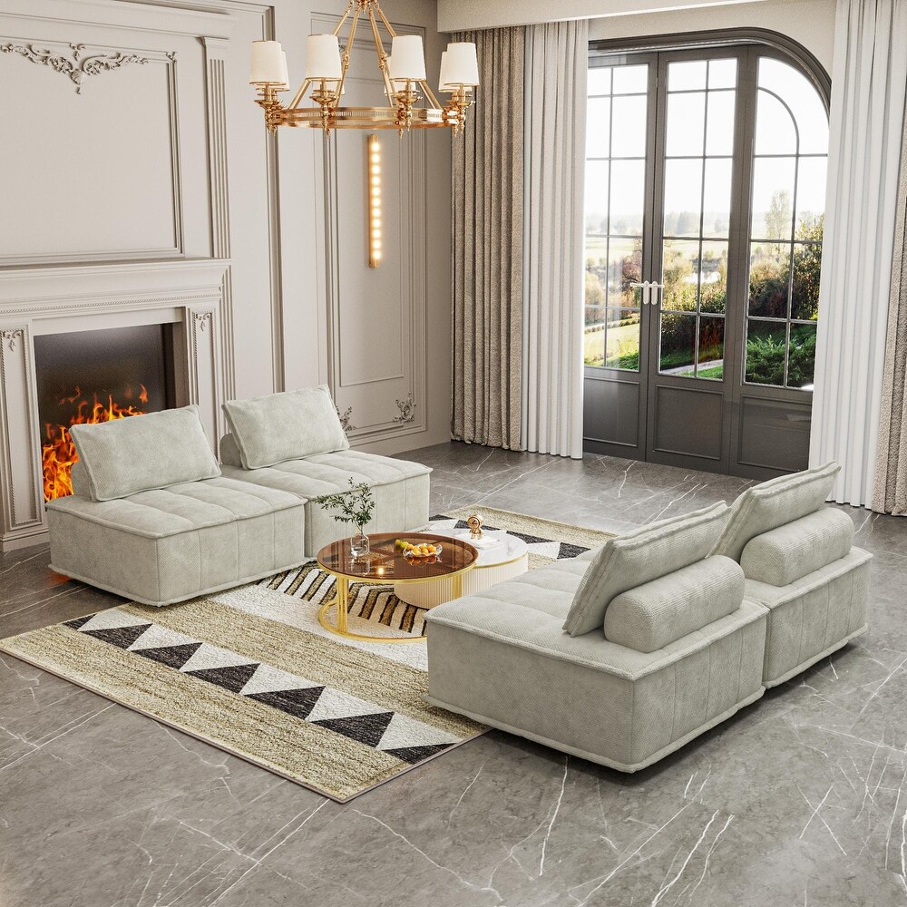 Free Combination Modular Chenille Upholstered Module Sofa