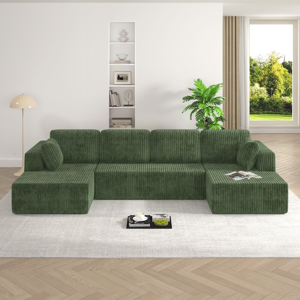 146" Modular Sectional Vacuum Compression Sofa