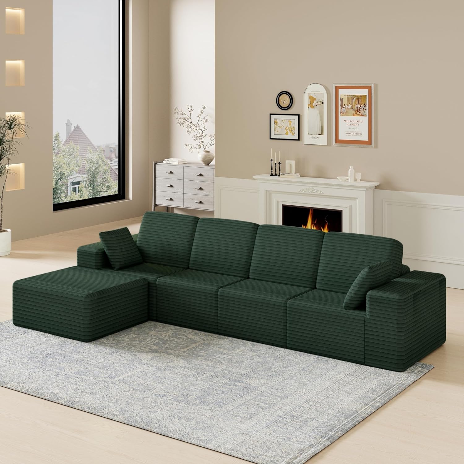 146" Modular Sectional Vacuum Compression Sofa