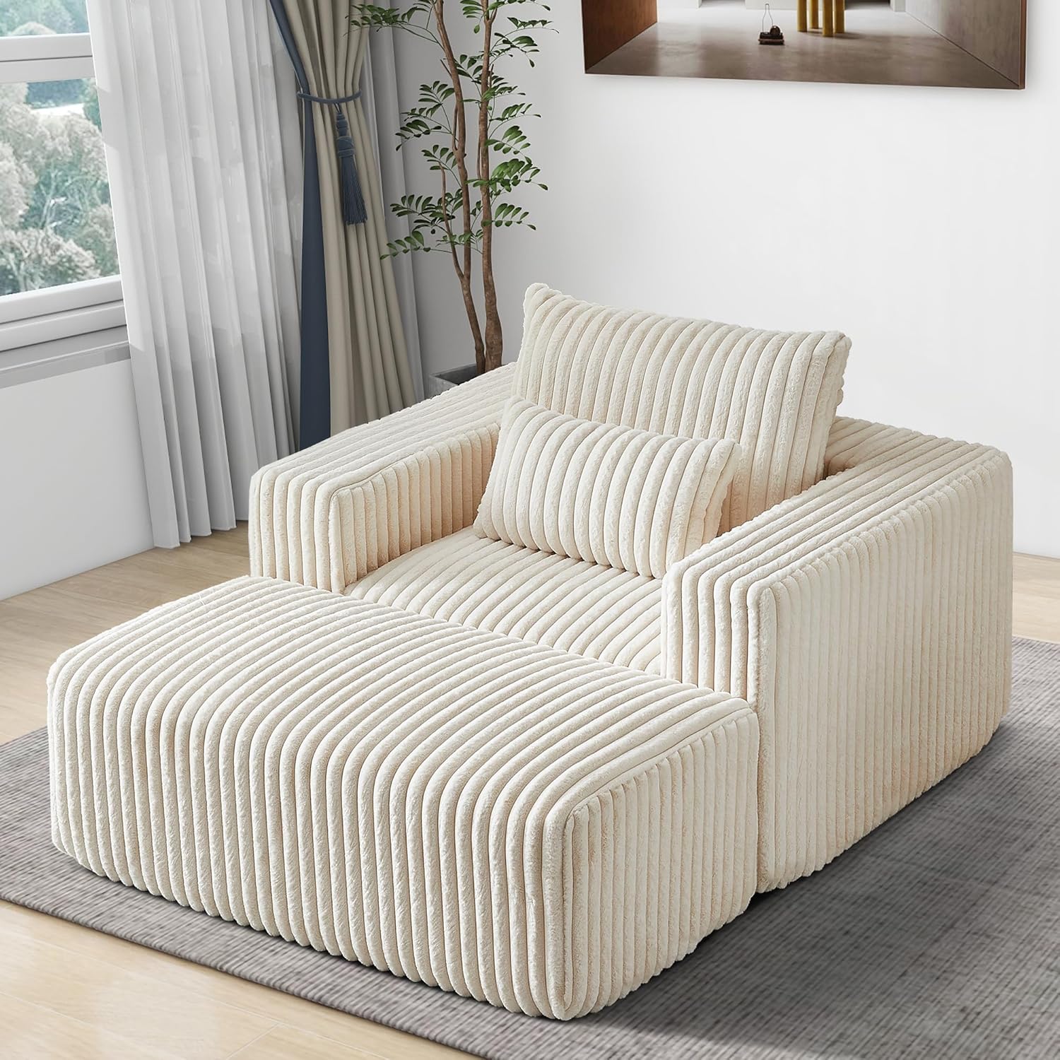 Compressed Chaise Longue Chair With Three Pillow