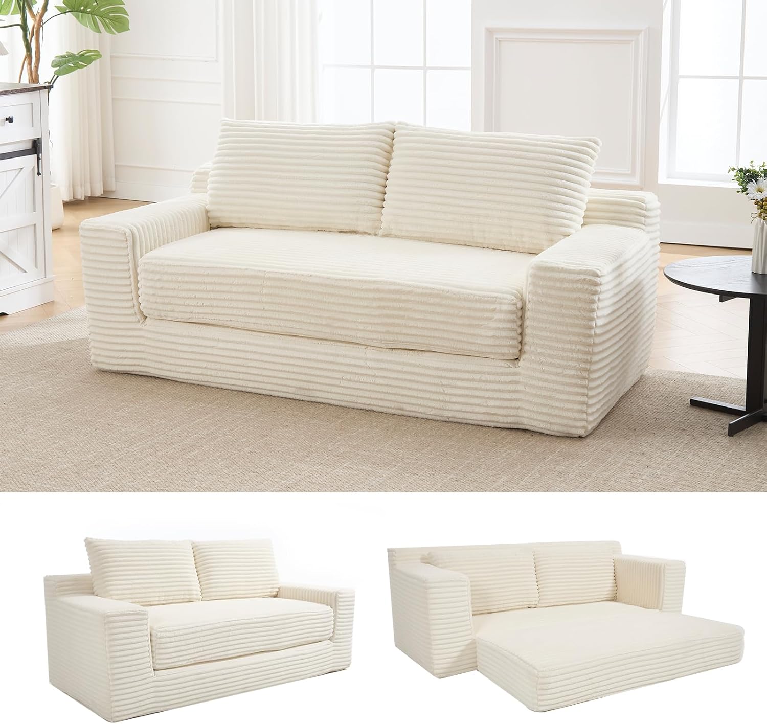 70" Loveseat Compression Sofa with Comfy Deep Seat for Living Room, Apartment