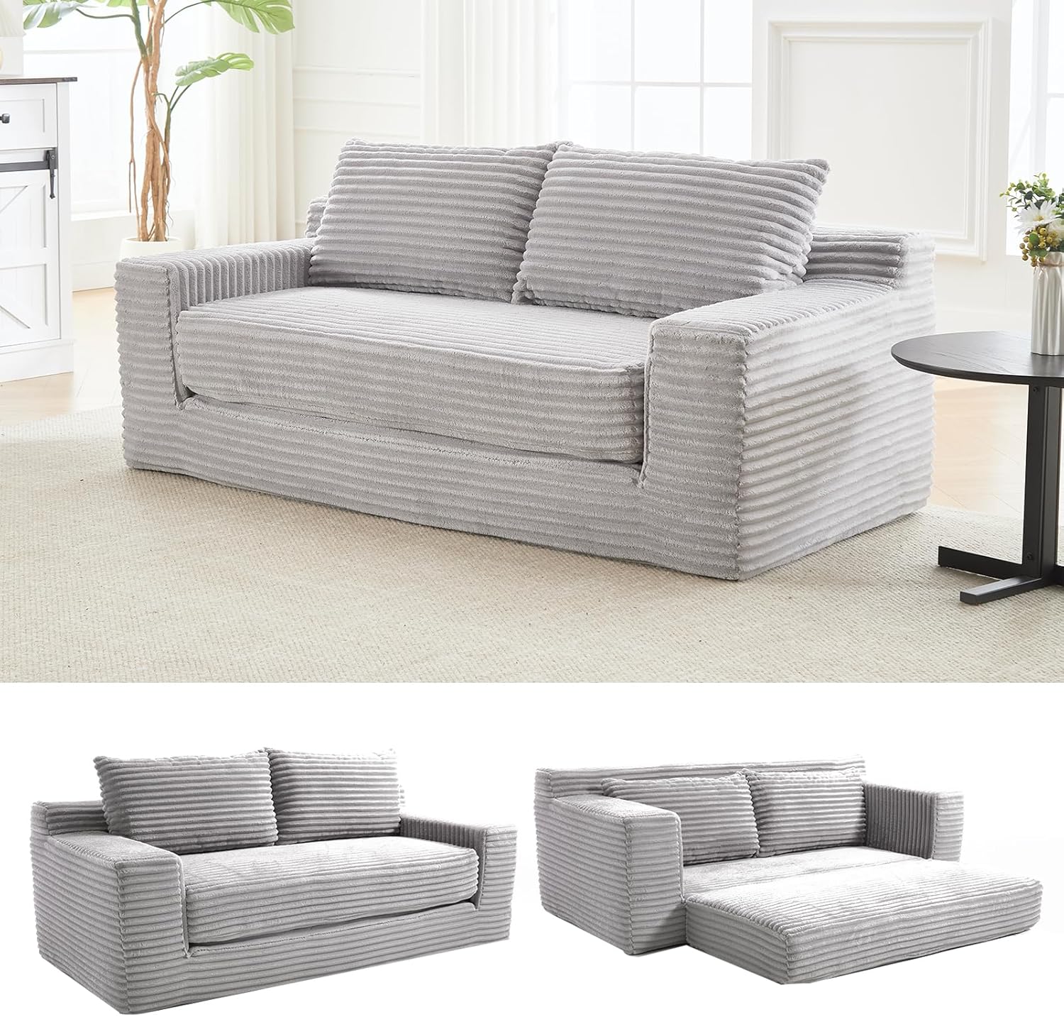 70" Loveseat Compression Sofa with Comfy Deep Seat for Living Room, Apartment