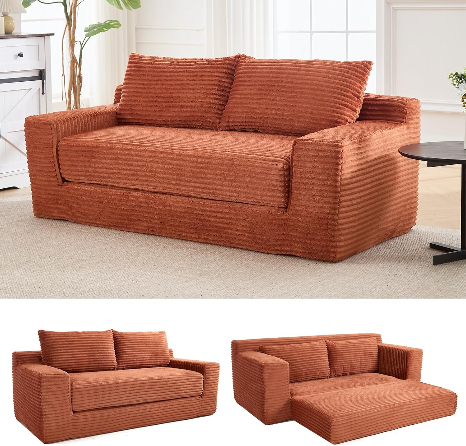 70" Loveseat Compression Sofa with Comfy Deep Seat for Living Room, Apartment