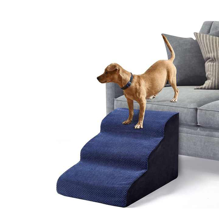 Durable Foam Dog Ramp Stairs Custom Foldable 3 Layers Compress Vacuum Pet Stairs for Dog
