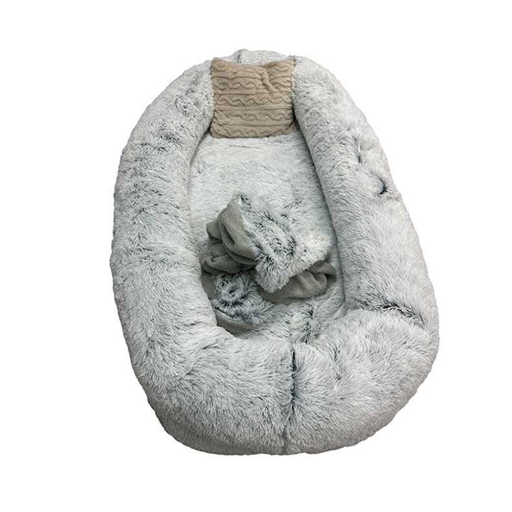 Comfortable Washable Super Soft Fluffy Plush Dog Bed Warm Round Customized Pet Dog Bed for pets