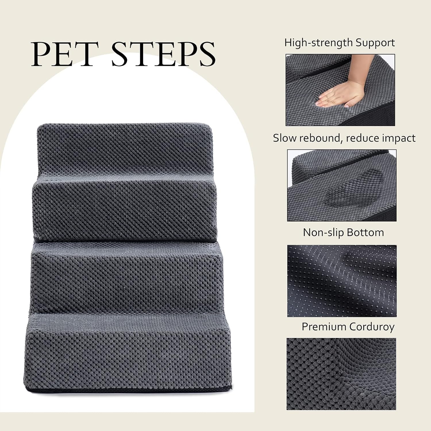4-Step Foam Pets Steps For Dogs and Smaller Elder Pets