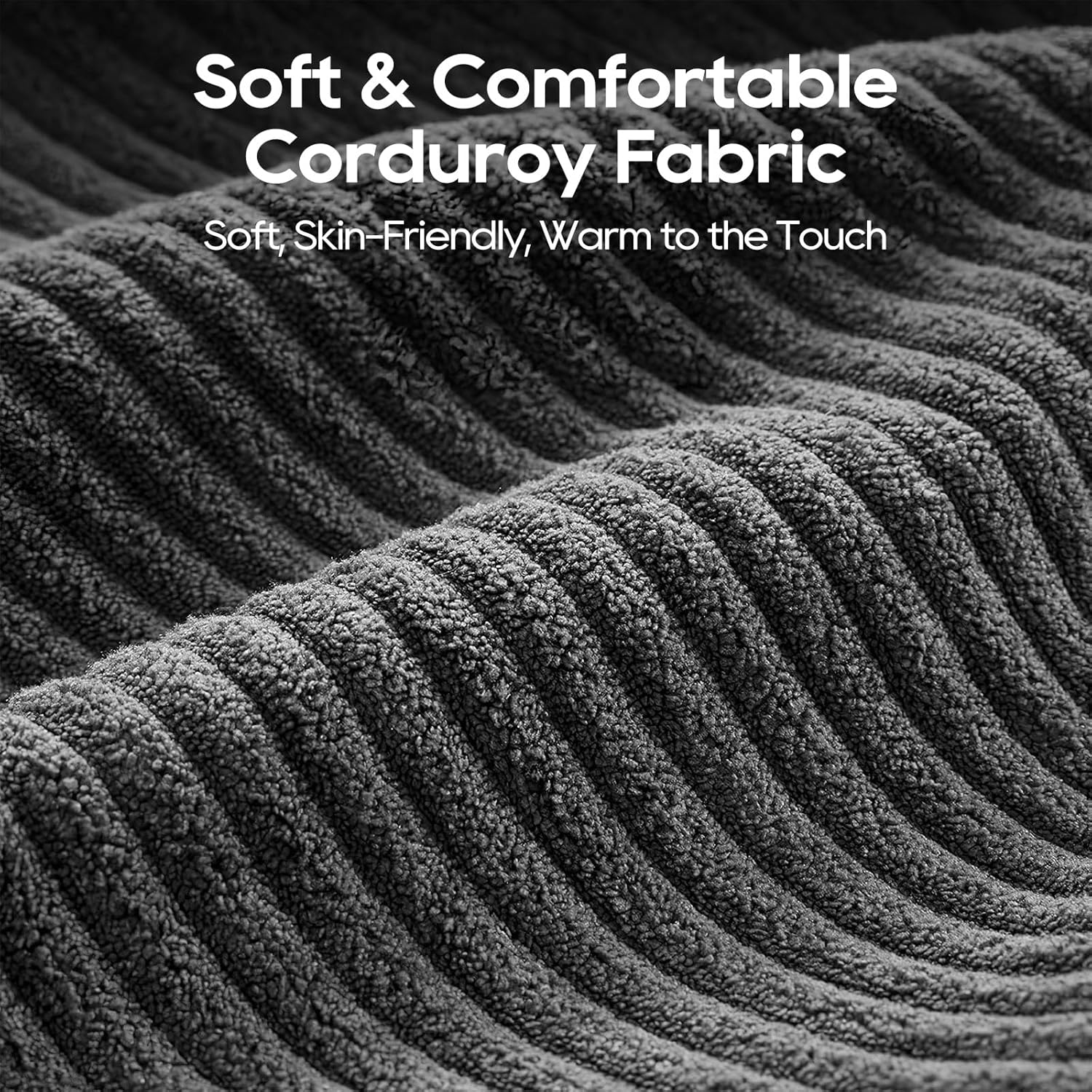 2 Seats Modular Sectional Corduroy Sofa with Vacuum Compressed